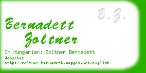 bernadett zoltner business card